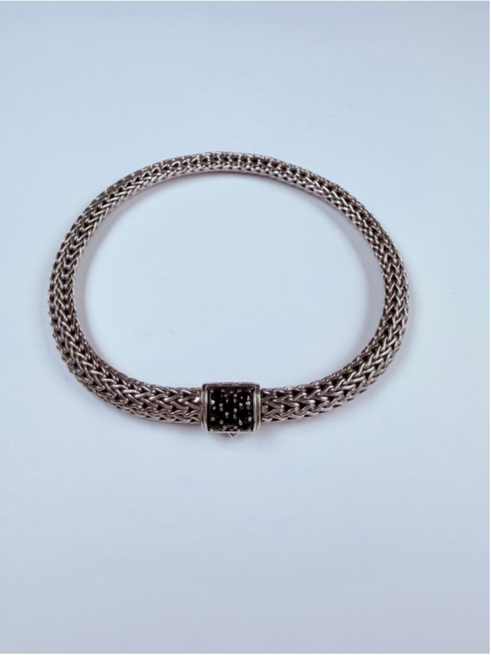 John Hardy Black Sapphire Classic Chain 925 Sterling Silver 5MM Bracelet $895